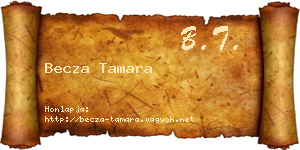 Becza Tamara névjegykártya